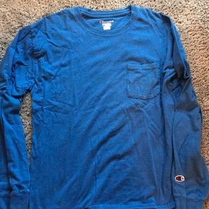 Plain blue champion long sleeve shirt